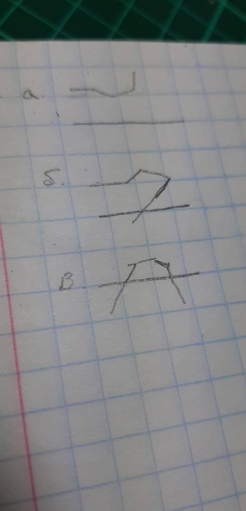 Нарисуйте прямую линию t и открытую ломаную линию, состоящую из 4 шагов! Нарисуйте линию, симметричн