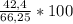 \frac{42,4}{66,25}*100 % = 64%