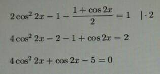 решить уравнение cos^4 (x) - cos2x = 1
