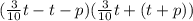 (\frac{3}{10} t-t-p)(\frac{3}{10} t+(t+p))