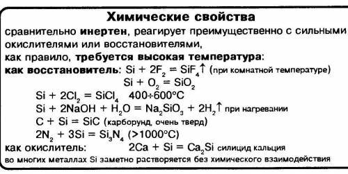 Из данного перечня выберите вещества, с которыми взаимодействует кремний и составьте уравнения реакц