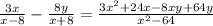 \frac{3x}{x - 8} - \frac{8y}{x + 8} = \frac{ {3x}^{2} + 24x - 8xy + 64y }{ {x}^{2} - 64}