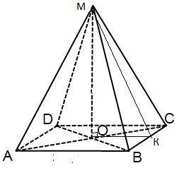 Ребро основания правильной четырехугольной пирамиды равно 12 см а Высота высота пирамиды 8 см Найдит