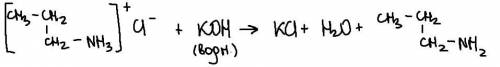 пожайлуста уравнить реакцию: [C3H7NH3]Cl + KOH ->