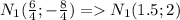 N_{1}(\frac{6}{4}; -\frac{8}{4} ) = N_{1}(1.5; 2)