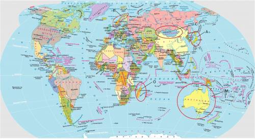 На политической карте мира найди по два государства, различающихся географические положением. Подпиш
