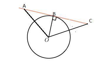 Прямая касается окружности с центром O в точке B. На касательной по разные стороны от точки B отложе