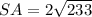 SA=2\sqrt{233}