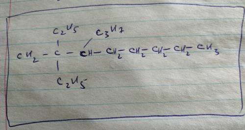 химия 9 классСоставьте структурные формулы органических веществ: 2,2-диэтил-3-пропилоктан​