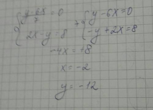 Реши систему уравнений алгебраического сложения. {−67=02−=8 ответ:
