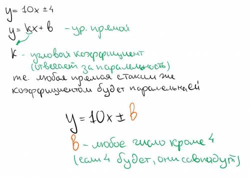 запишите уравнение прямой параллельной данной y 10x 4