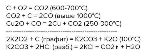 Решите цепочку превращений: C -> CO2-> CO-> Fe-> Fe3O4