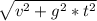 \sqrt{v^2+g^2*t^2}
