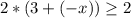 2*(3 + (-x))\geq 2