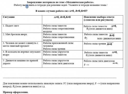 решить задачу тема Механическая работа