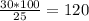 \frac{30*100}{25} = 120