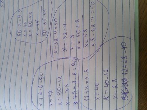 5. Теңдеулерді шеш.х+7- 4 = 406. 3+ х = 7280-х - 9.512 + х = 5-8x - 32 : 4 - 50х+ 2:6 - 94 .ответить