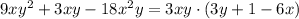 9xy^2+3xy-18x^2y=3xy\cdot (3y+1-6x)