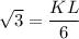 \sqrt{3} = \dfrac{KL}{6}