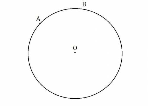 На окружности отмечены две точки А и В. Они делят окружность на две дуги, меньшая из которых равна 3