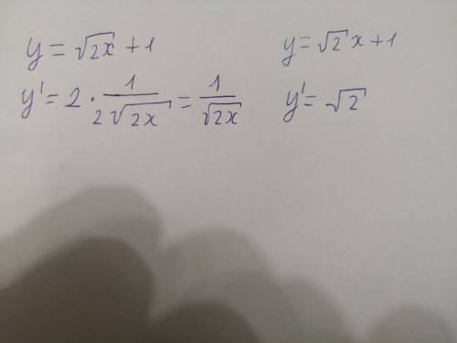 Найти производную функции y=√2x+1​