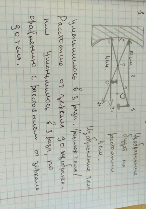 Постройте в выбранном вами масштабе изображение предмета в вогнутом зеркале с фокусным расстоянием 4