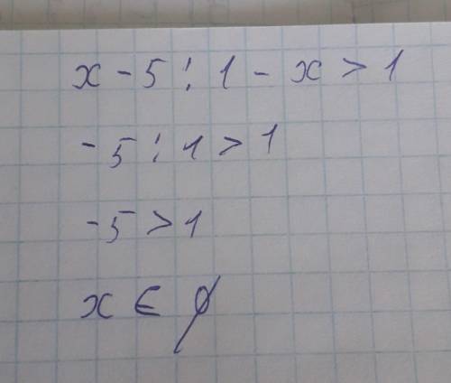 Найдите наименьшее целое решение X-5/1-x > 1