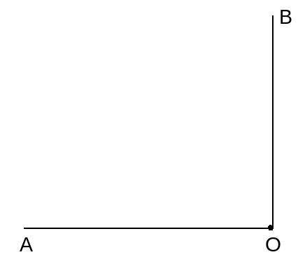 С чертежного треугольника постройте угол АОВ