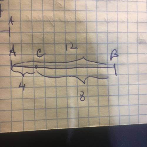 Точки A, B и C лежат на одной прямой, причём AB = 12, BC = 8, AC = 4. Какая из этих точек лежит межд