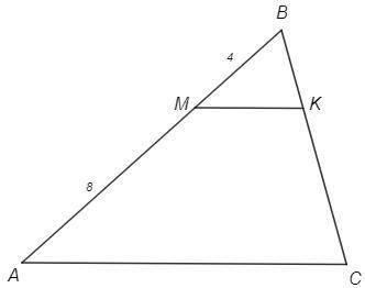 Прямая, параллельная стороне АС треугольника АВС, пересекает его сторону АВ в точке М, а сторону ВС