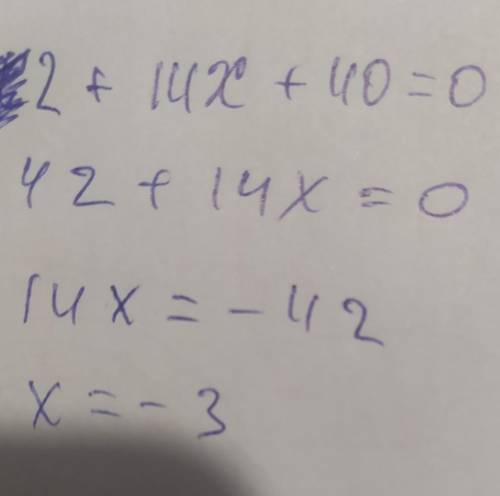 Добуток коренів рівняння x2+14x+40=0