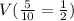 V(\frac{5}{10}=\frac{1}{2} })