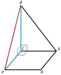 Плоскости прямоугольного треугольника ABC (уголC=90градусов) и квадрата ACPR взаимно перпендикулярны