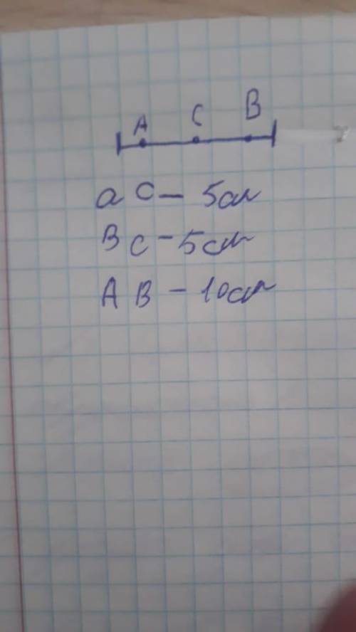 Даны три точки A, B, C. известно что AC + BC=AB .AC=BC Как расположены эти точки? сделайте чертеж.​