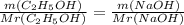 \frac{m(C_{2}H_{5}OH)}{Mr(C_{2}H_{5}OH)} =\frac{m(NaOH)}{Mr(NaOH)}