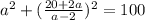 a^{2} + (\frac{20+2a}{a-2})^{2} = 100