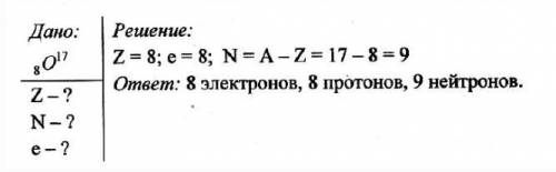 Определите число электронов, протонов и нейтронов в атоме кислорода 8O17. В результате α-pacnada ядр
