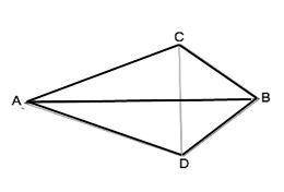 Точки C и D расположены по разные стороны от прямой AB и AD равно AC равно BC Докажите что Луч AB яв
