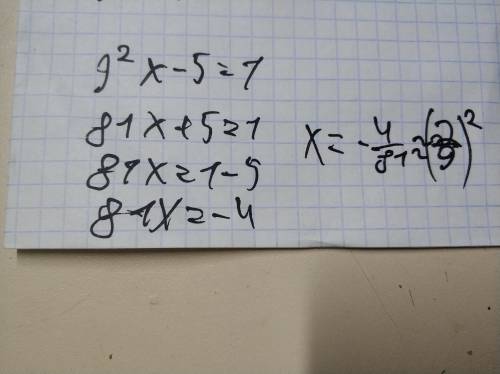 Розв'яжіть рівняння 9^2x-5=1.​