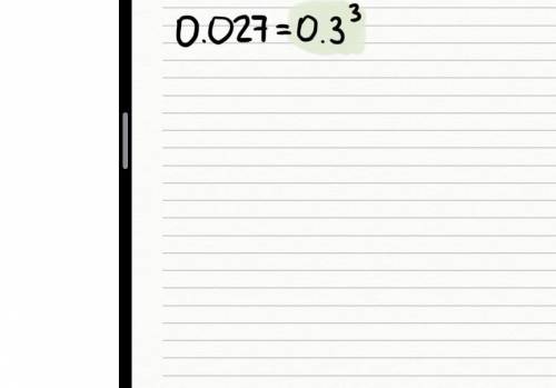 Запиши в виде третьей степени данное число 0,027