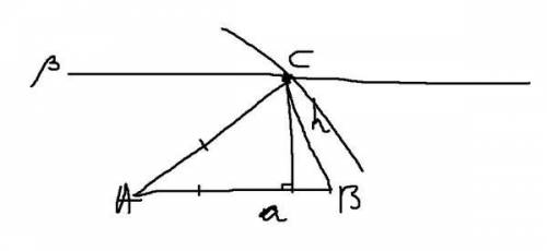 постройте равнобедренный треугольник по боковой стороне и высоте проведенной к ней. ​