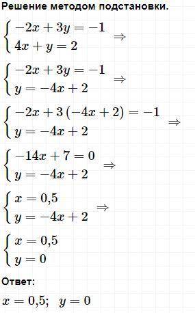 1) 4x-6y=2 3y-2x=1 2) -2x+3y=-1 4x+y=2 3) 2x+y=6 -4x+3y=8 ЗАРАНЕЕ