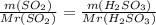 \frac{m(SO_{2}) }{Mr(SO_{2})} = \frac{m(H_{2}SO_{3}) }{Mr(H_{2}SO_{3}) }