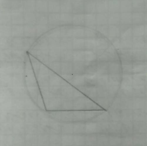 Побудувати коло описане навколо тупокутного трикутника