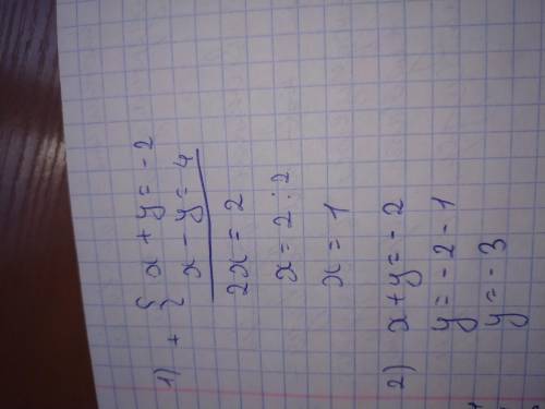 Что такое деепричастие решите систему уравнений { x+y=-2 {x-y=4