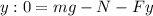 y:0=mg-N-Fy