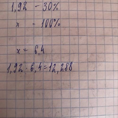 Первое число 1,92 что составляет 30% второго числа Найди произведение первого и второго числа​