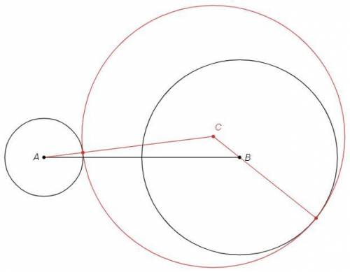 Радиусы двух окружностей равны 2 и 5, а расстояние между их центрами равно 10. Третья окружность кас