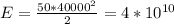 E=\frac{50*40000^{2} }{2} = 4 * 10^{10}