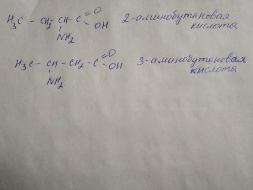 Составьте структурные формулы двух изомерных аминокислот состава C4H9NO2. Назовите изомеры по систем